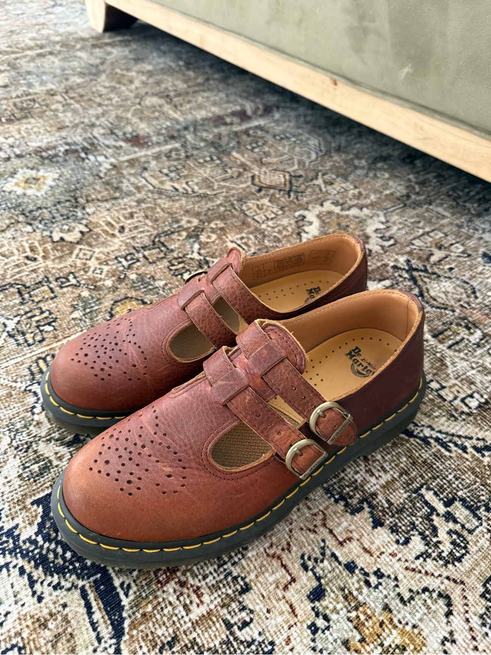 Dr. Martens Brown Double Strap Mary Jane Shoes - Picture 5 of 7